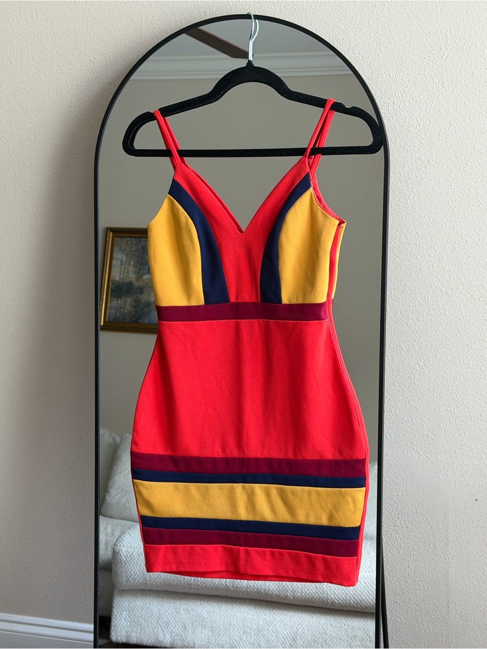 Love Culture Color Block Bodycon Mini Dress Size S